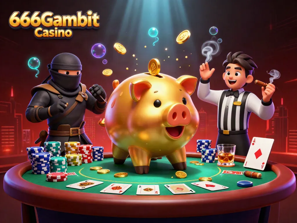 Bonus audacieux au 666Gambit Casino avec un chef sumo et un ninja en pleine action.