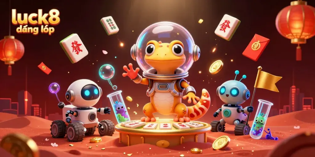 Experience the thrill of luck8 đăng nhập at an alien casino filled with vibrant gaming elements.