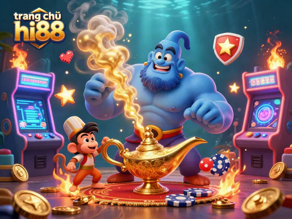 Experience excitement at trang chủ hi88 with vibrant casino elements, colorful characters, and dynamic gaming action.
