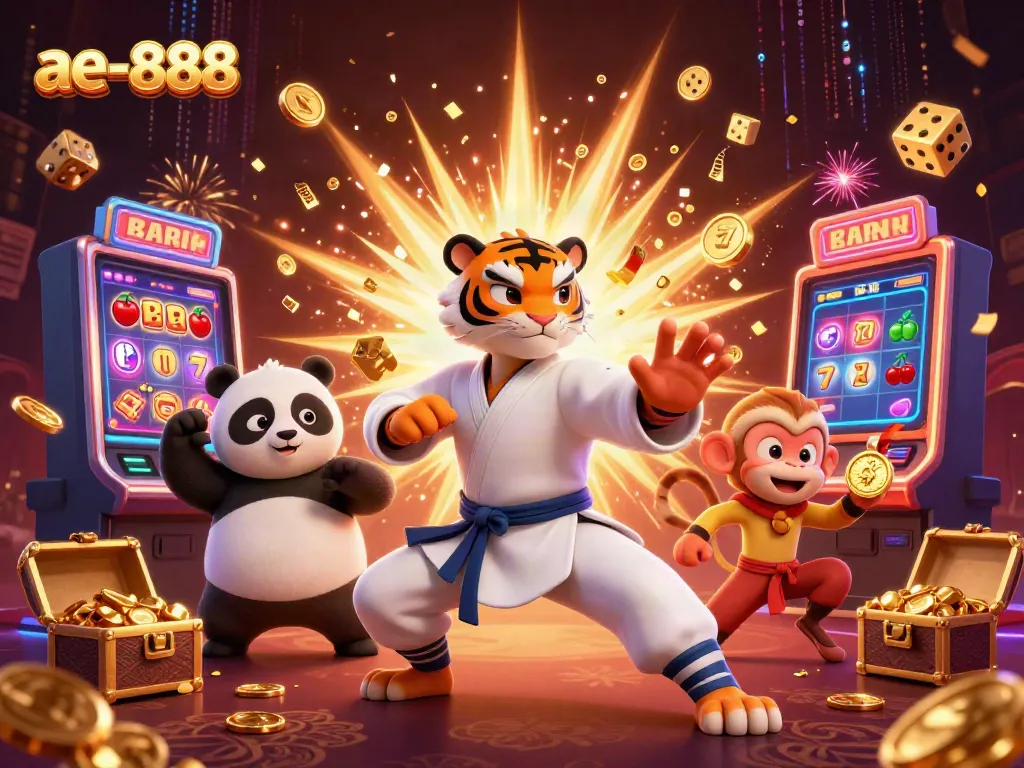 Play in the vibrant world of ae-888 with engaging characters and exciting casino elements.